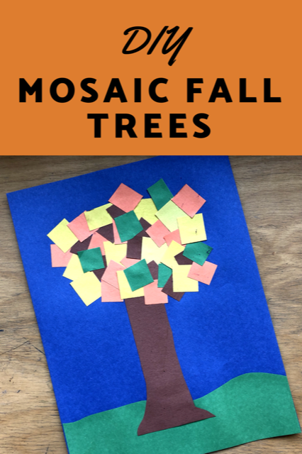Easy DIY project: Mosaic Fall Trees #art #diy